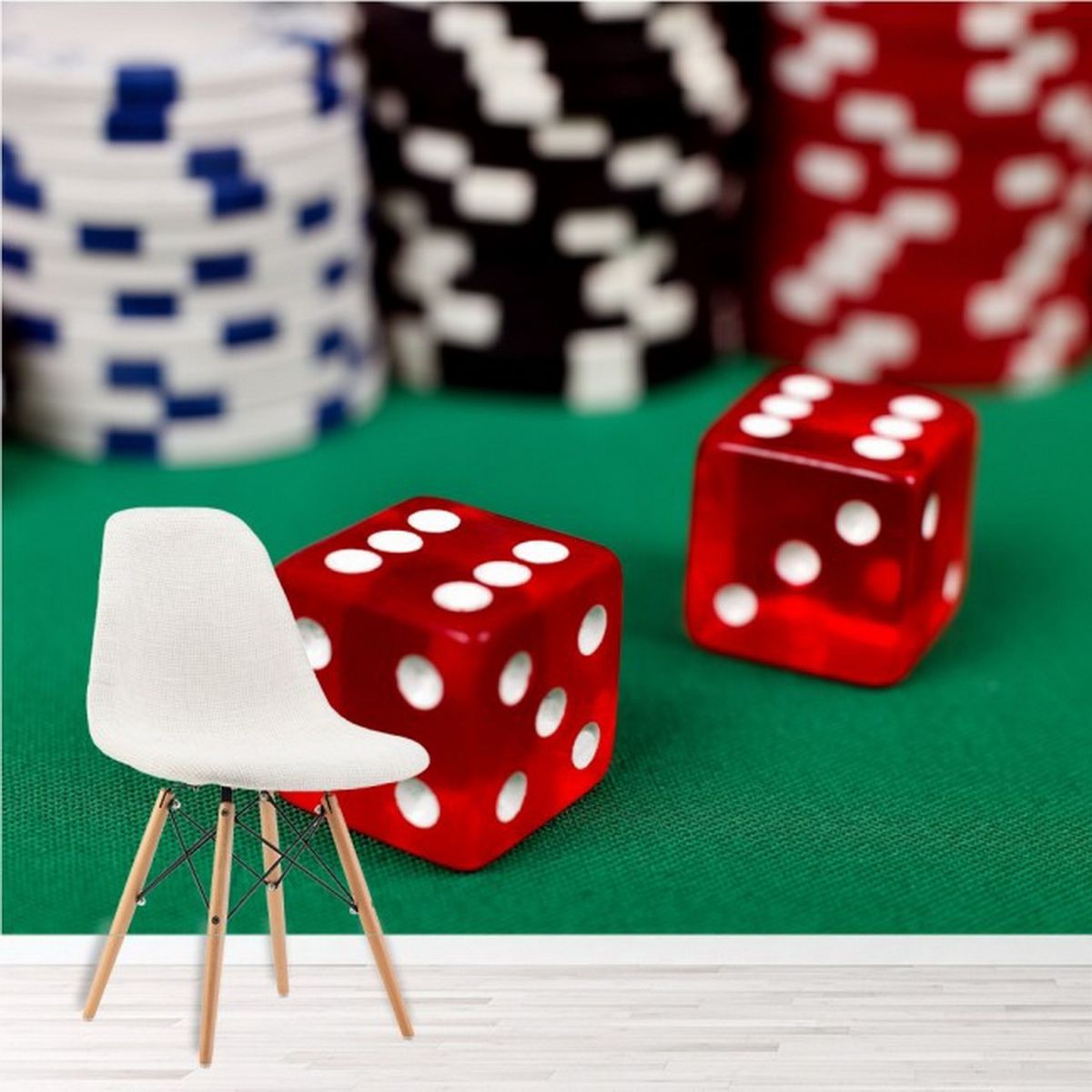 AVERY - Red Dice  Chips Casino paper WS-44881