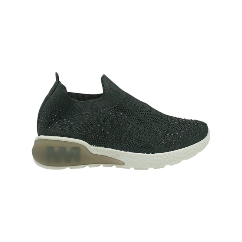 HERIEL - Zapatilla Negra Textil Mujer.