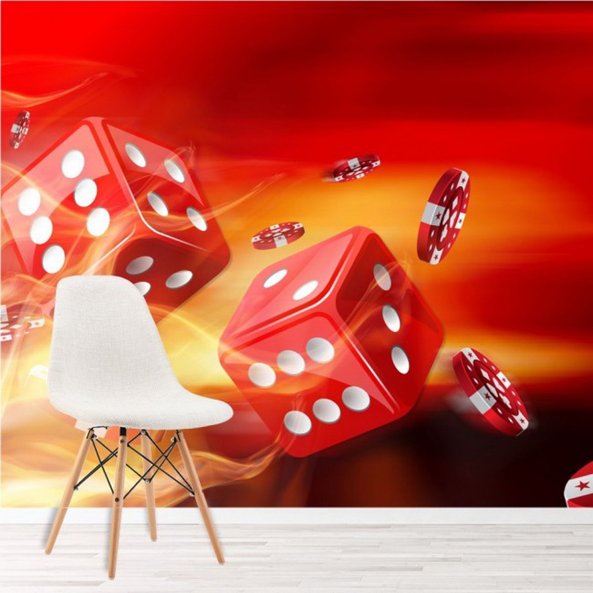 AVERY - Red Dice On Fire Casino Paper Ws-42521