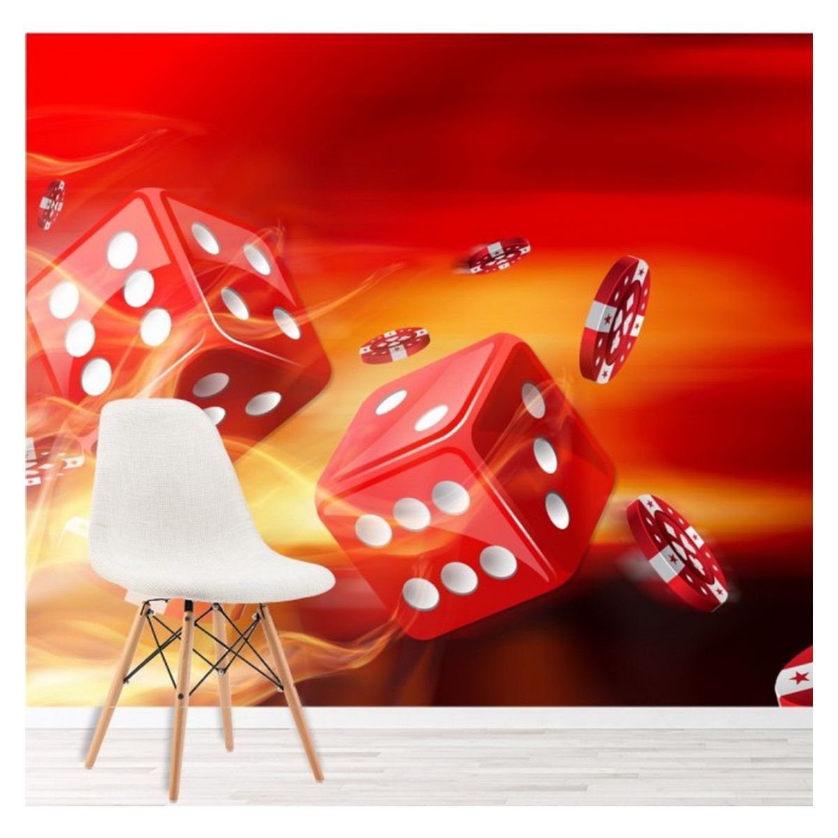 AVERY - Red Dice On Fire Casino Paper Ws-42521