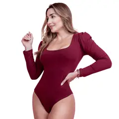 MABELLE - BODY ESCOTE CUADRADO FRUNCIDO