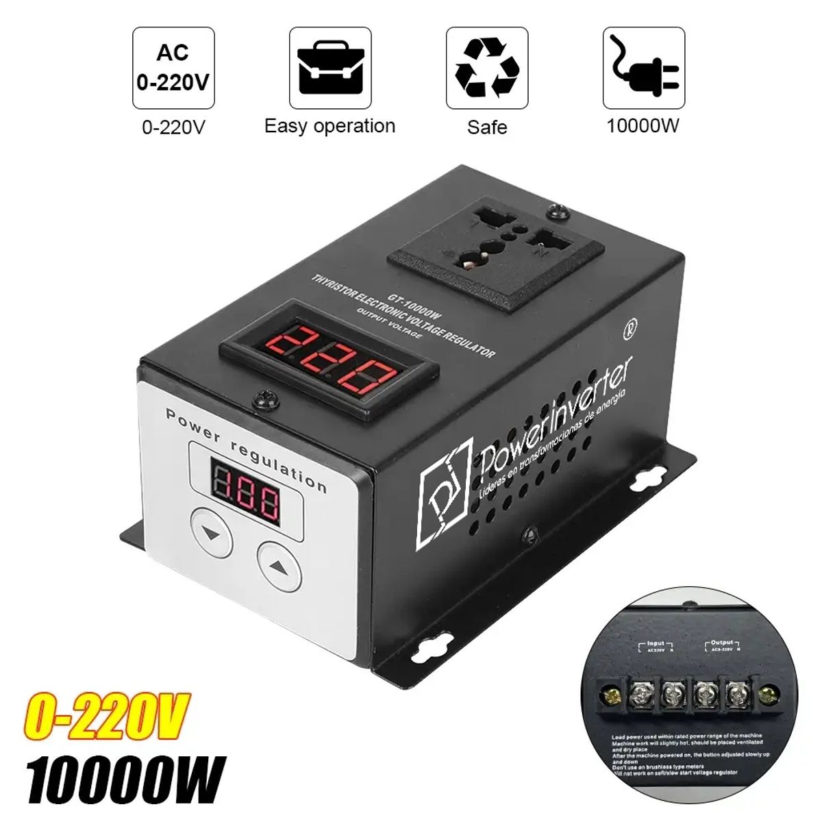GENERICO - Regulador De Velocidad - Voltaje Ac 220v 10000w.