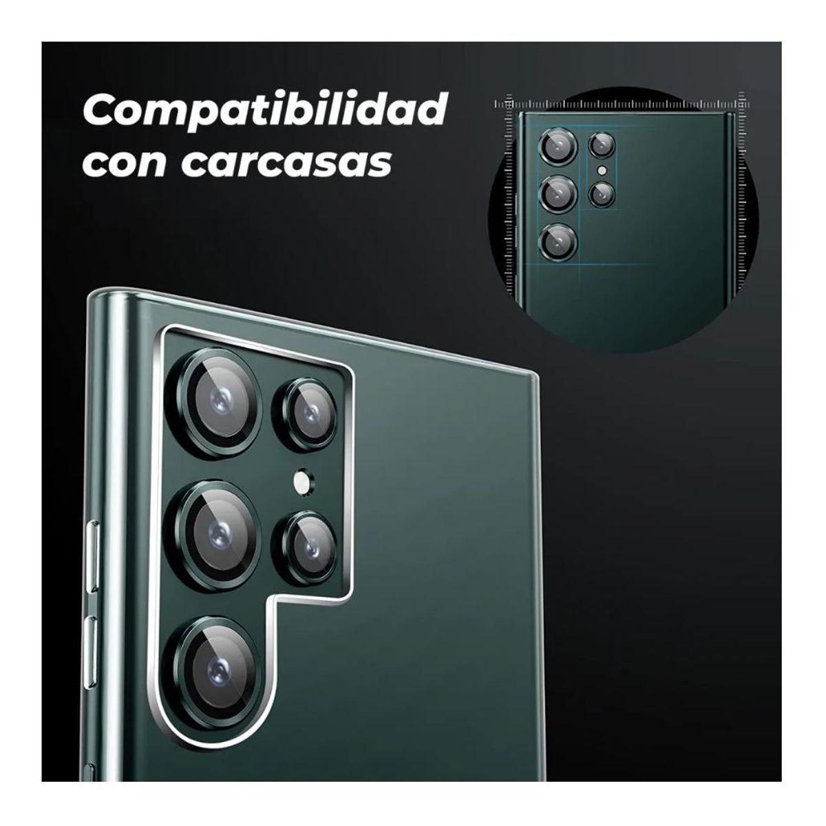 GENERICO - Vidrios Protector De Camara Para Samsung S22 Ultra Lens Sun.