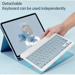GENERICO - FUNDA CELESTE CON TECLADO MAGNETICO PARA IPAD PRO 10.5.