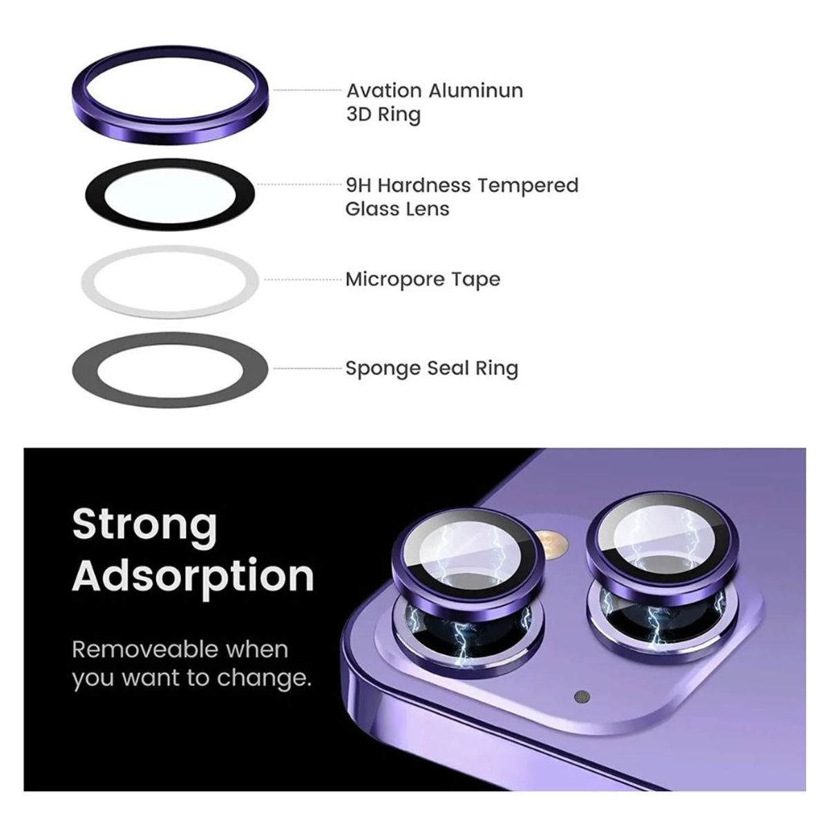 GENERICO - Vidrios Protectores Camara Para iPhone 14 / 14 Plus Len Sun.