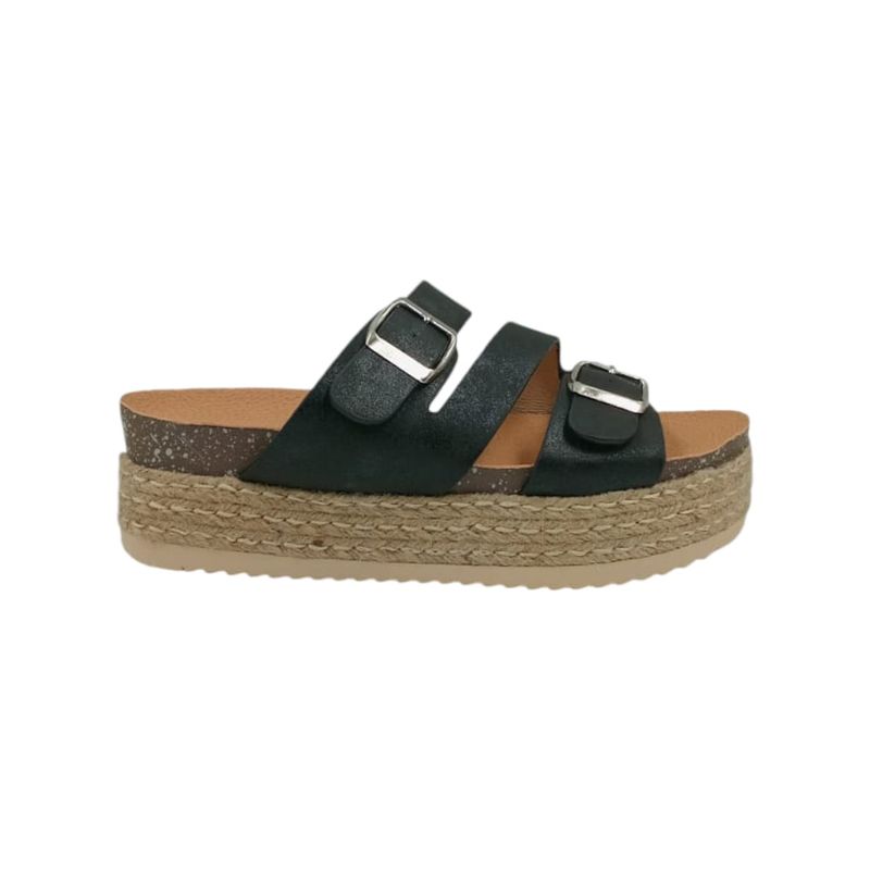 HERIEL - Sandalia Negra Plataforma Mujer