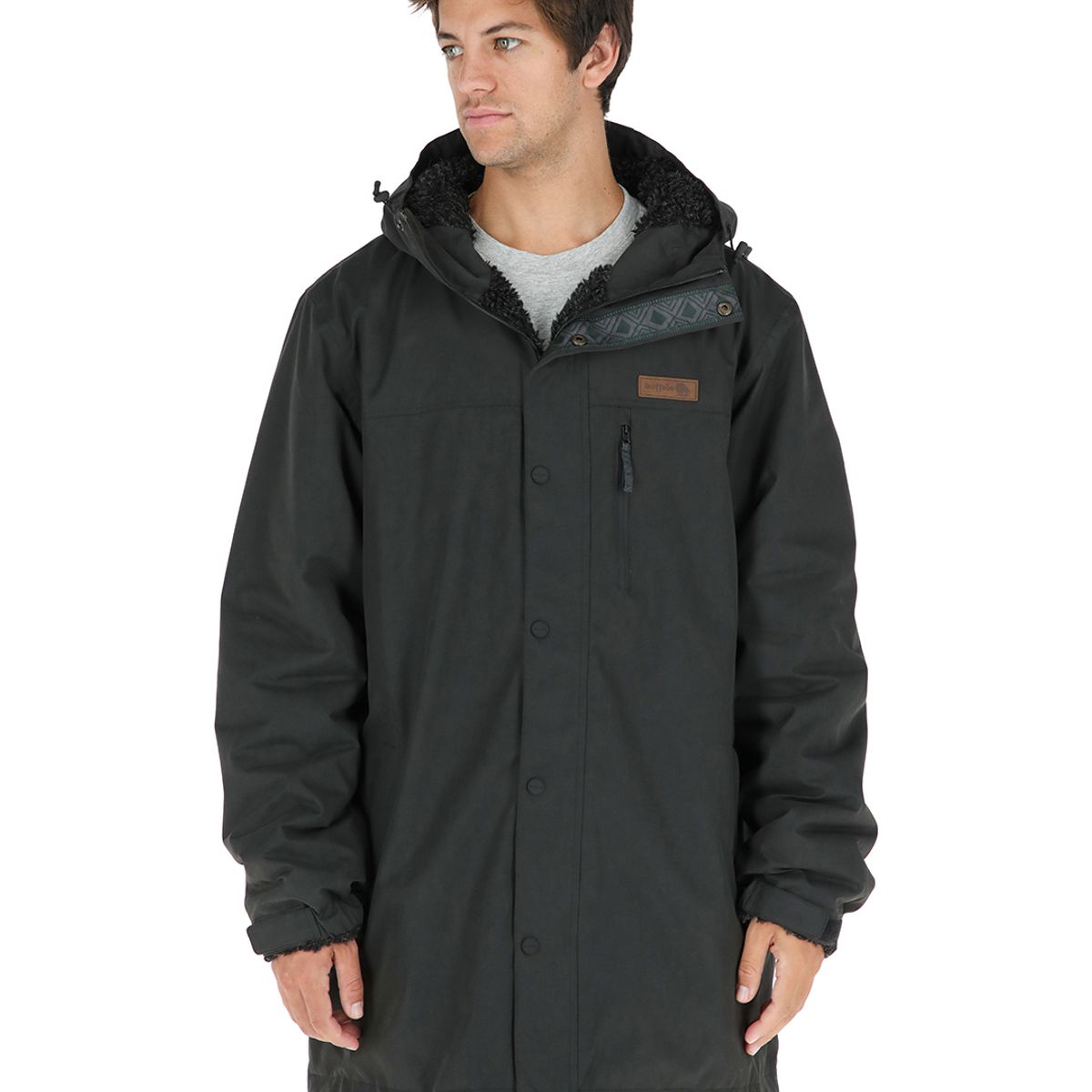 BUFFALO CHILE - Parka Impermeable Reversible Camaleon Hombre Negro Buffalo