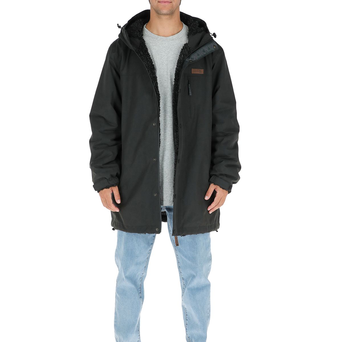 BUFFALO CHILE - Parka Impermeable Reversible Camaleon Hombre Negro Buffalo