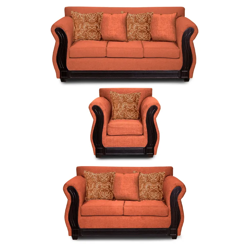 ADONIS LEUDH - Living 3+2+1 Caburgua Tela Lisa Naranja