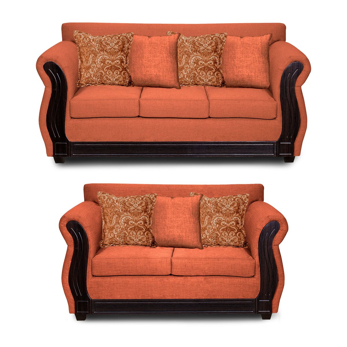 ADONIS LEUDH - Living 3+2 Caburgua Tela Lisa Naranja