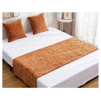 Set Piecera Chenille Color Terracota cm + 2 Fundas cm 2 Plazas o King