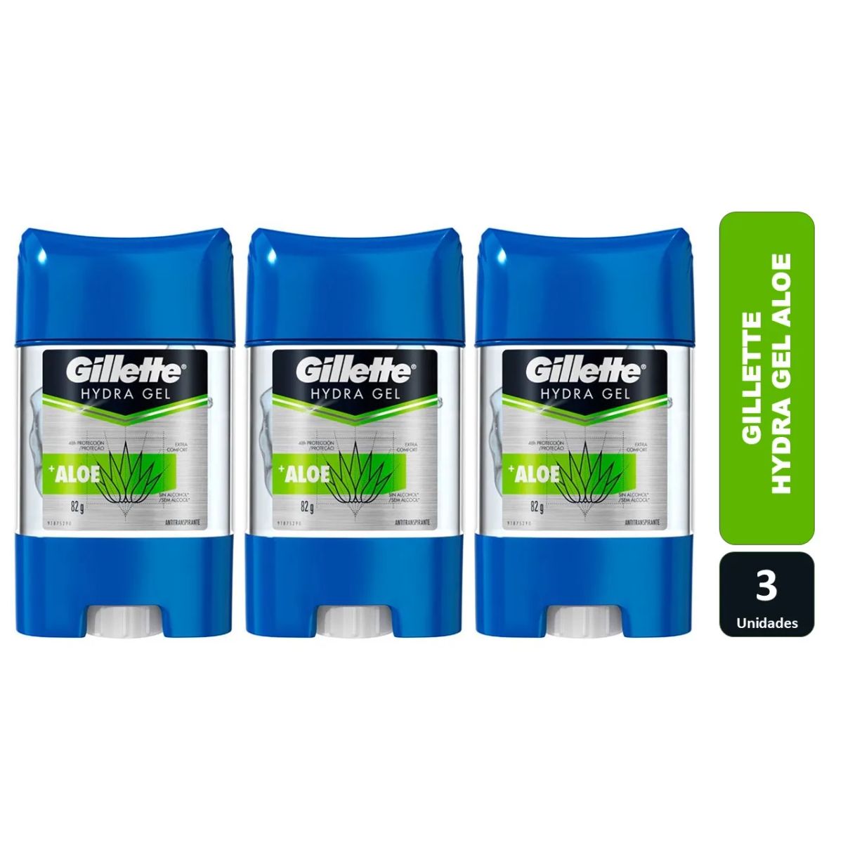 GILLETTE - Pack X 3 Desodorante Hydra Gel Gillette Aloe