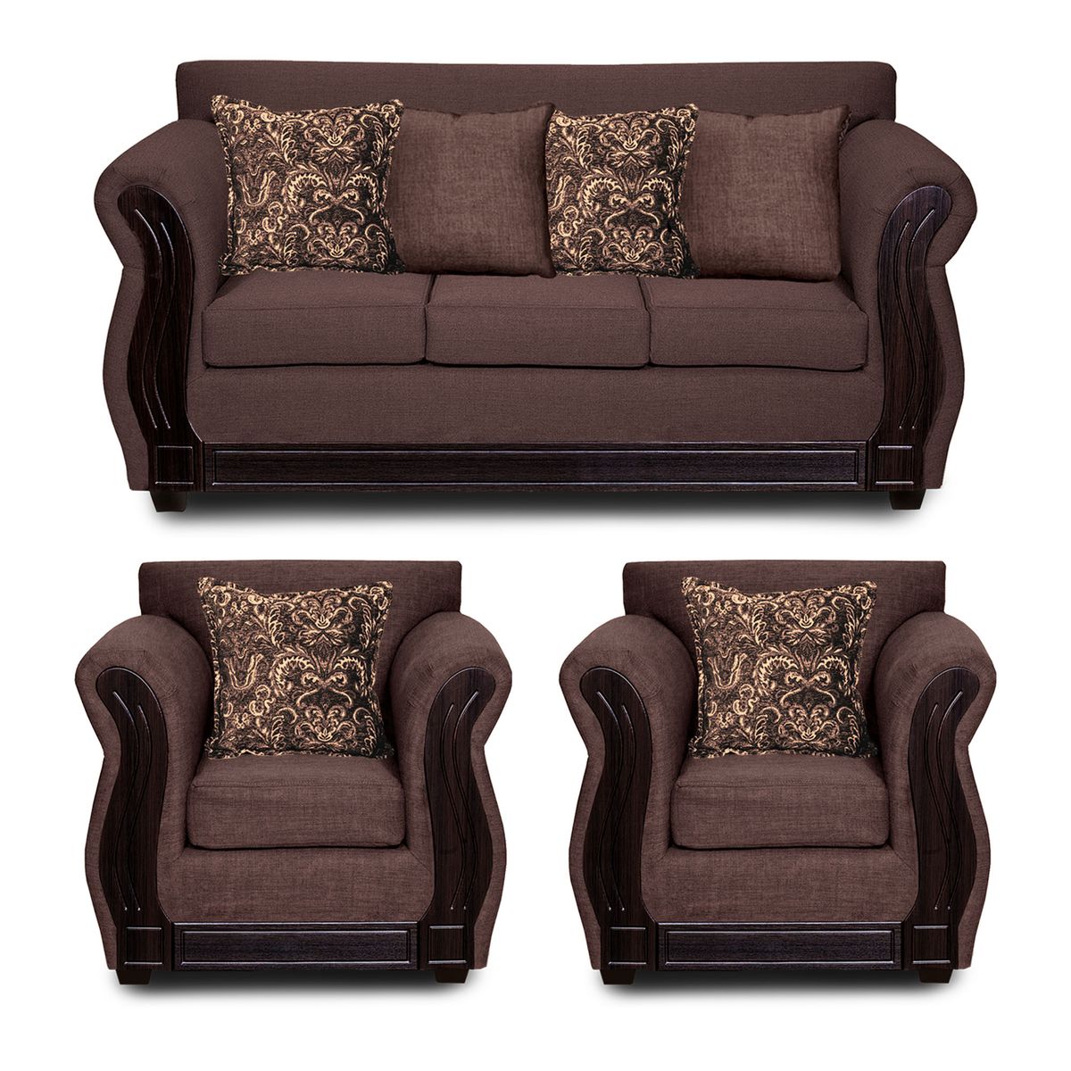 ADONIS LEUDH - Living 3+1+1 Caburgua Tela Lisa Café