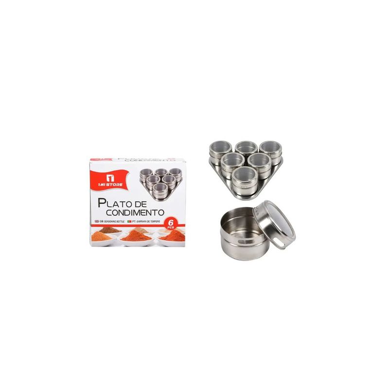 GENERICO - SET DE ENVASES PARA CONDIMENTOS 6X4CM 6 PCS.