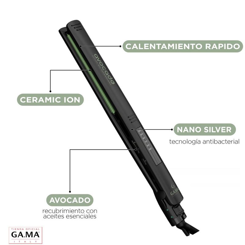 GAMA - Plancha Alisadora de Pelo Gama Avocado Elegance Led 6 Temperaturas
