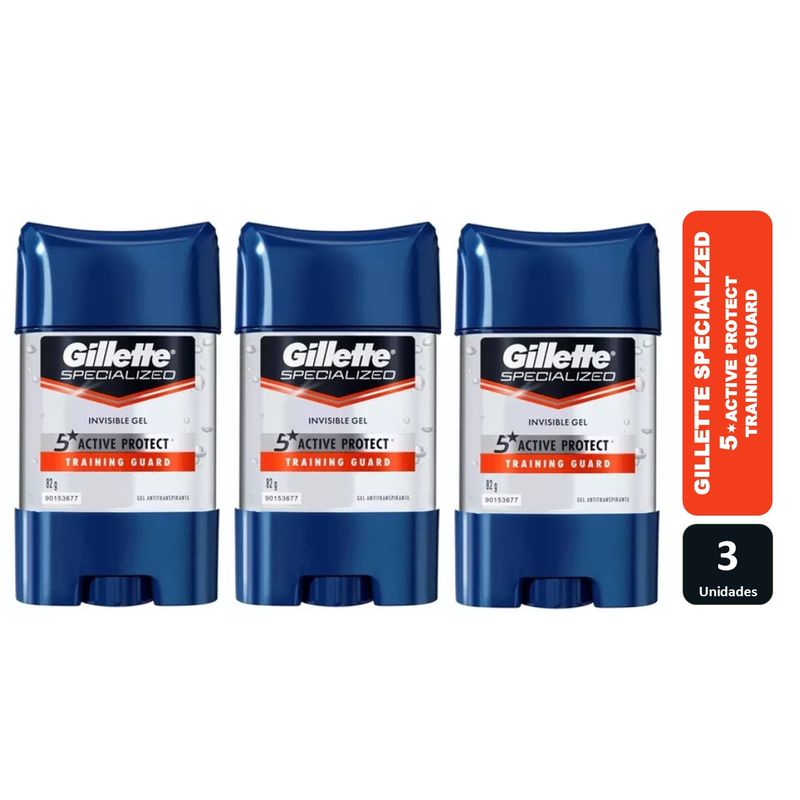 GILLETTE - Pack X 3 Desodorante Gel Gillette Specialized Training Guard
