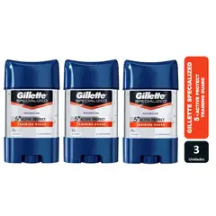 GILLETTE - Pack X 3 Desodorante Gel Specialized Training Guard