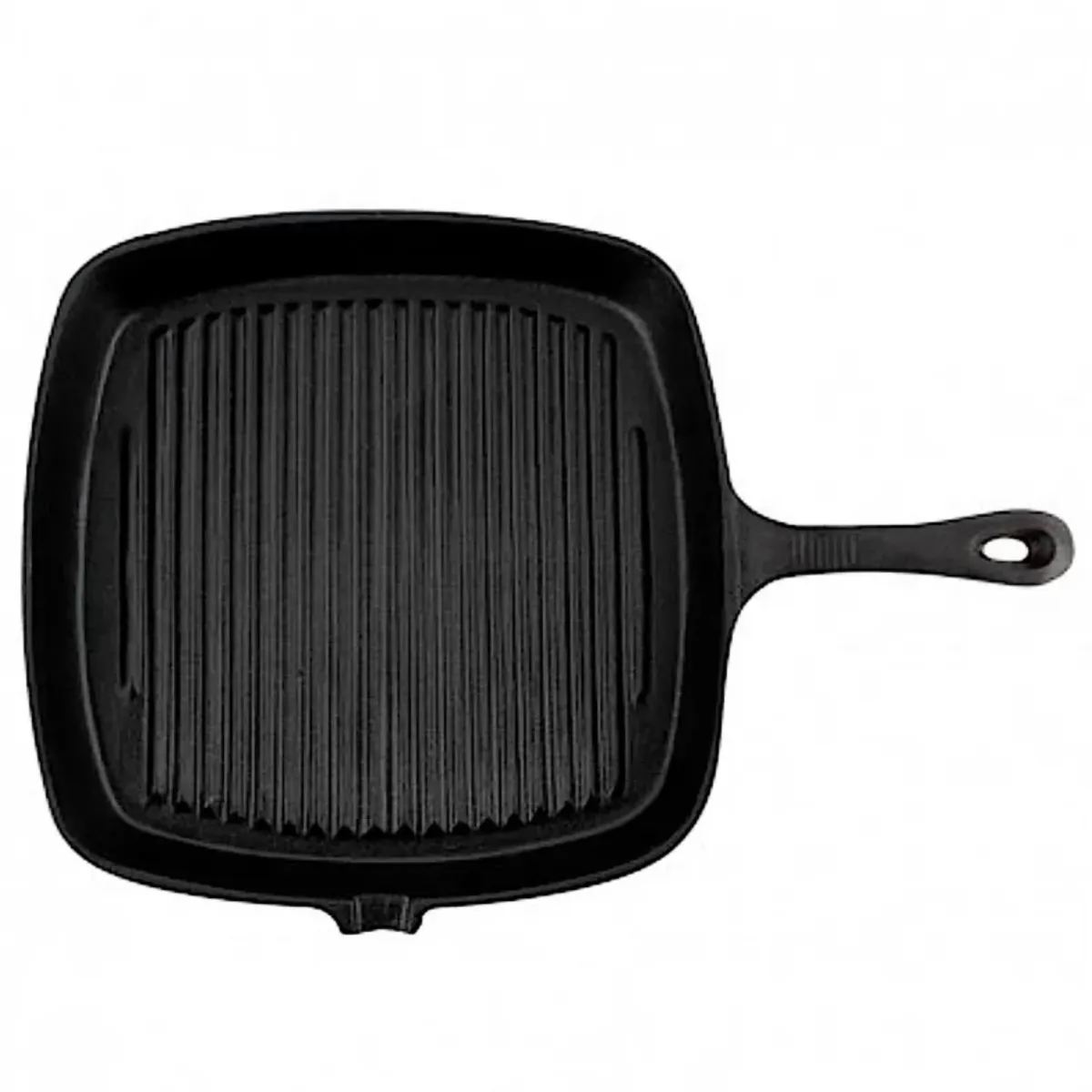 LUGANO - Sartén Grill Cuadrada 26 cm Fierro Fundido con Boquilla de Vertido
