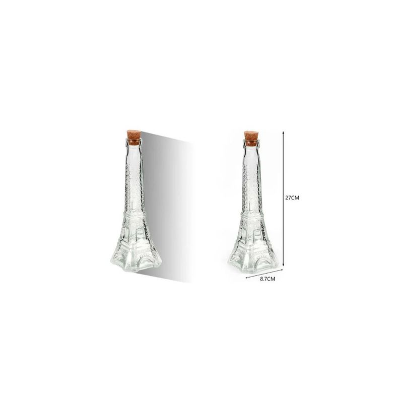 GENERICO - BOTELLA DE VIDRIO TORRE EIFFEL 27CM TAPA DE CORCHO