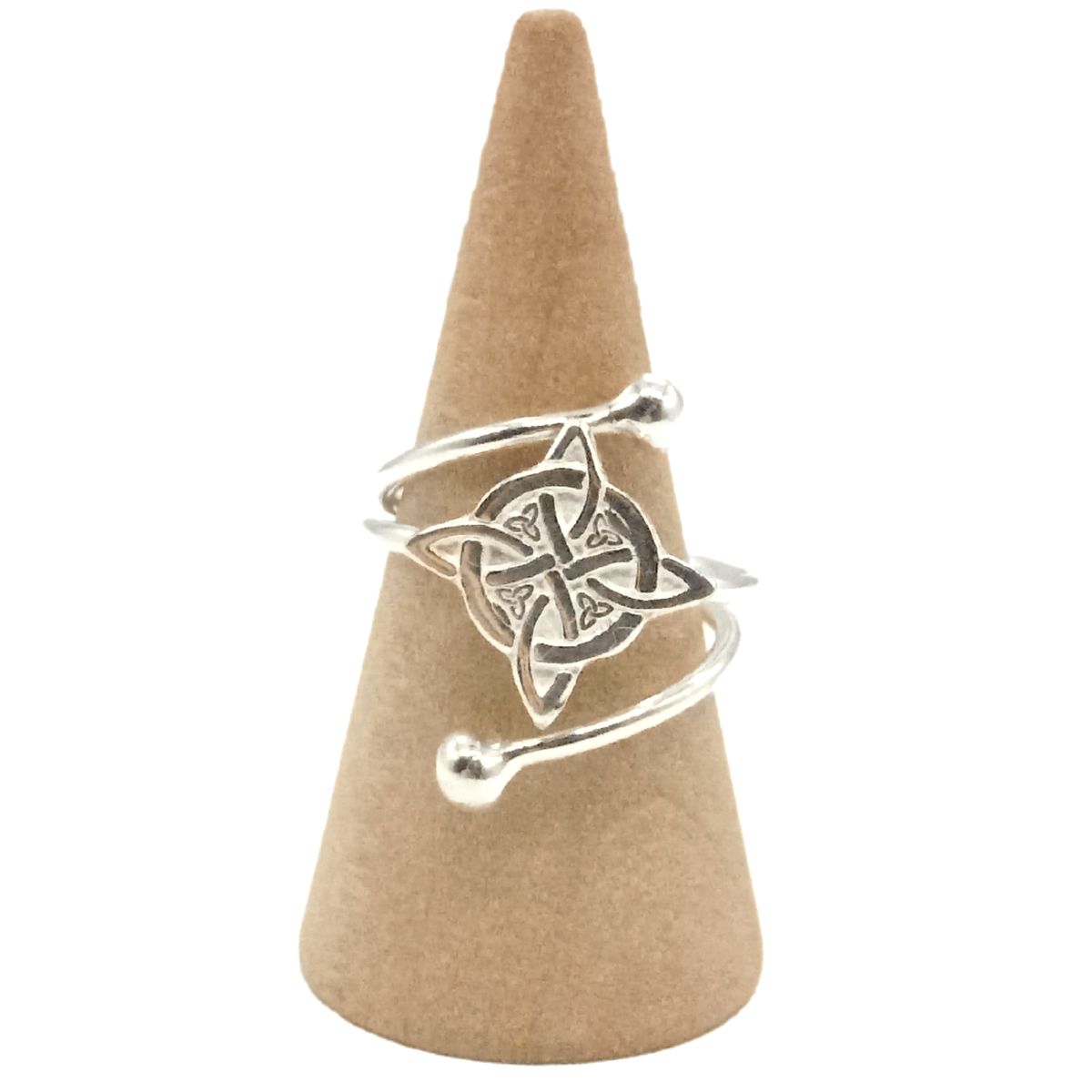 GENERICO - Anillo Nudo de Bruja Plata Ajustable  Amuleto Wicca