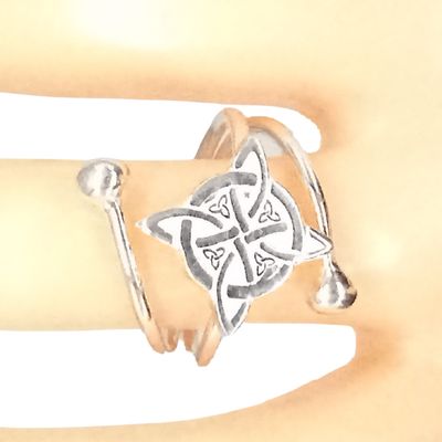 Imagen 2 del producto Anillo Nudo de Bruja Plata Ajustable Amuleto Wicca