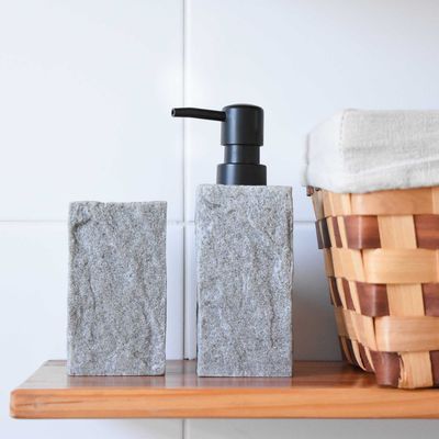 Imagen 2 del producto Set 2 accesorios de baño Dispensador de jabón y Vaso Rock