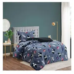 GENERICO - Cobertor de invierno Plush con chiporro 1,5 Plaza - Gris Dog
