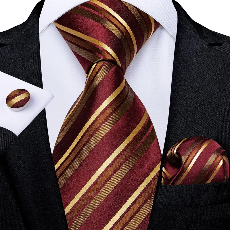SN SONEC - Set Corbata Hombre Seda con Pañuelo Colleras Modelos Multitono En Caja