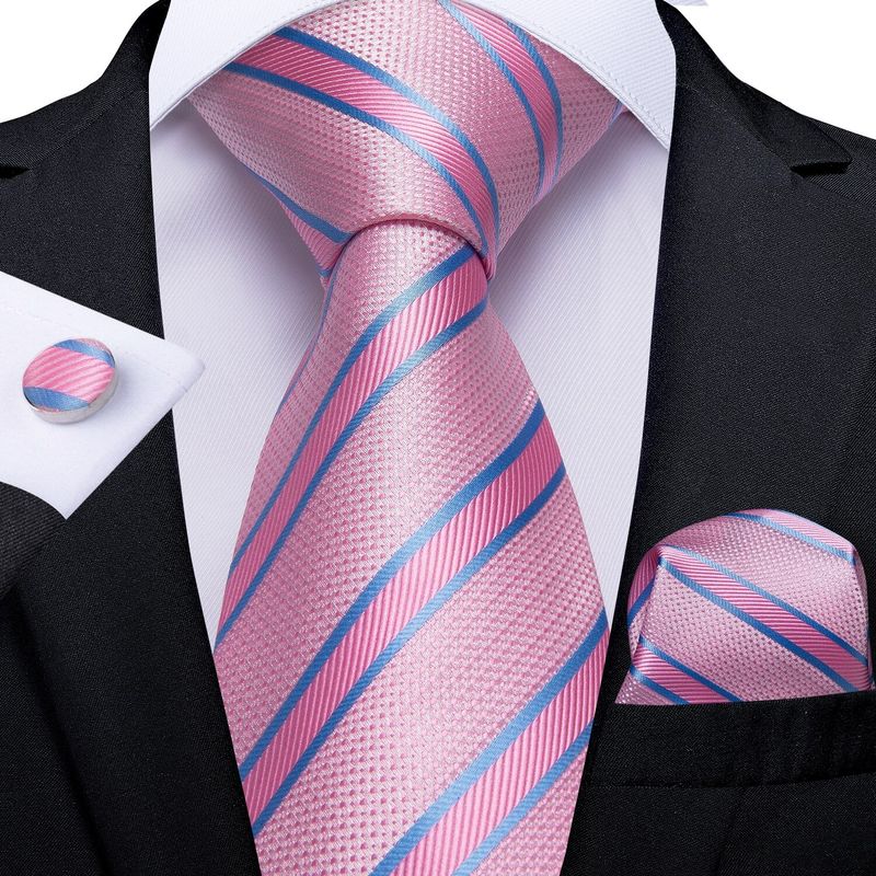 SN SONEC - Set Corbata Hombre Seda con Pañuelo Colleras Modelos Multitono En Caja