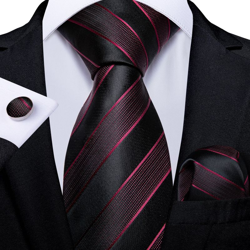SN SONEC - Set Corbata Hombre Seda con Pañuelo Colleras Modelos Multitono En Caja