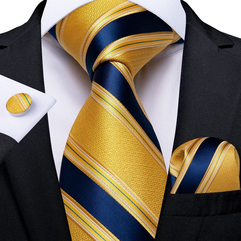 SN SONEC - Set Corbata Hombre Seda con Pañuelo Colleras Modelos Multitono En Caja