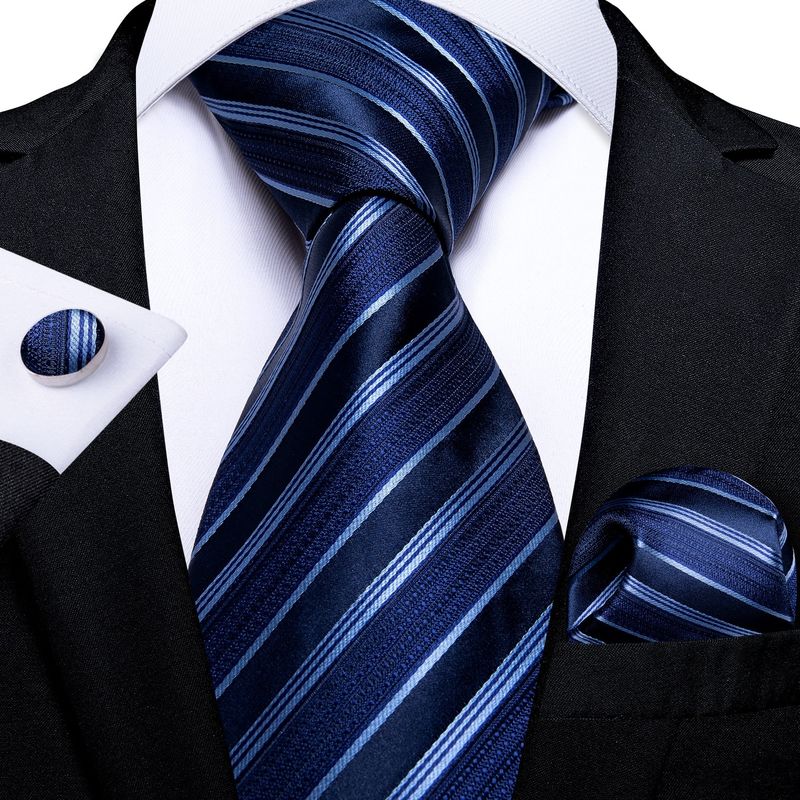 SN SONEC - Set Corbata Hombre Seda con Pañuelo Colleras Modelos Multitono En Caja