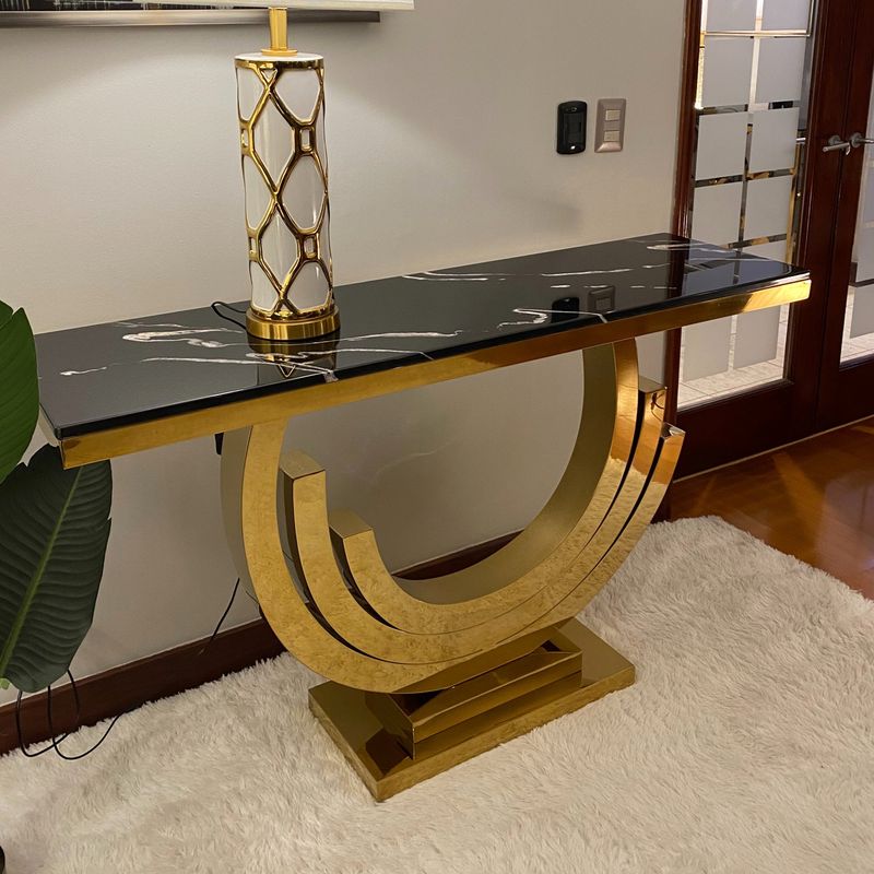 GENERICO - Mesa de Arrimo Anubis Dorado Negro Estambul Design.