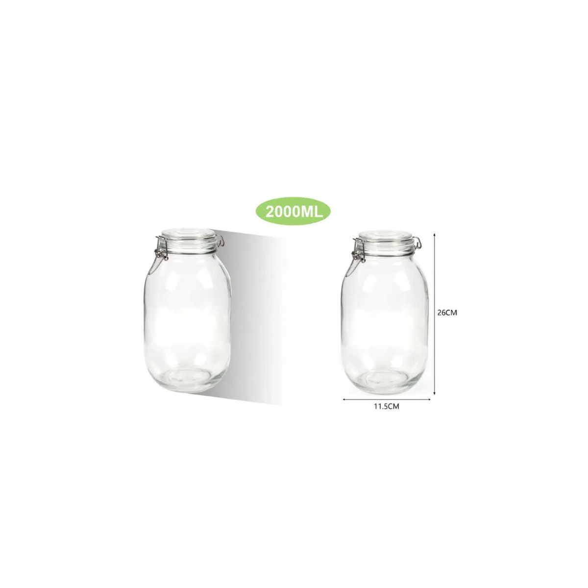 GENERICO - FRASCO HERMETICO DE VIDRIO 2000ML.