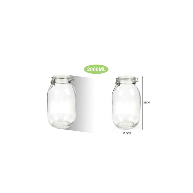 GENERICO - FRASCO HERMETICO DE VIDRIO 2000ML.