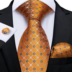 SN SONEC - Set Corbata Hombre Seda con Pañuelo Colleras Modelos Multitono En Caja