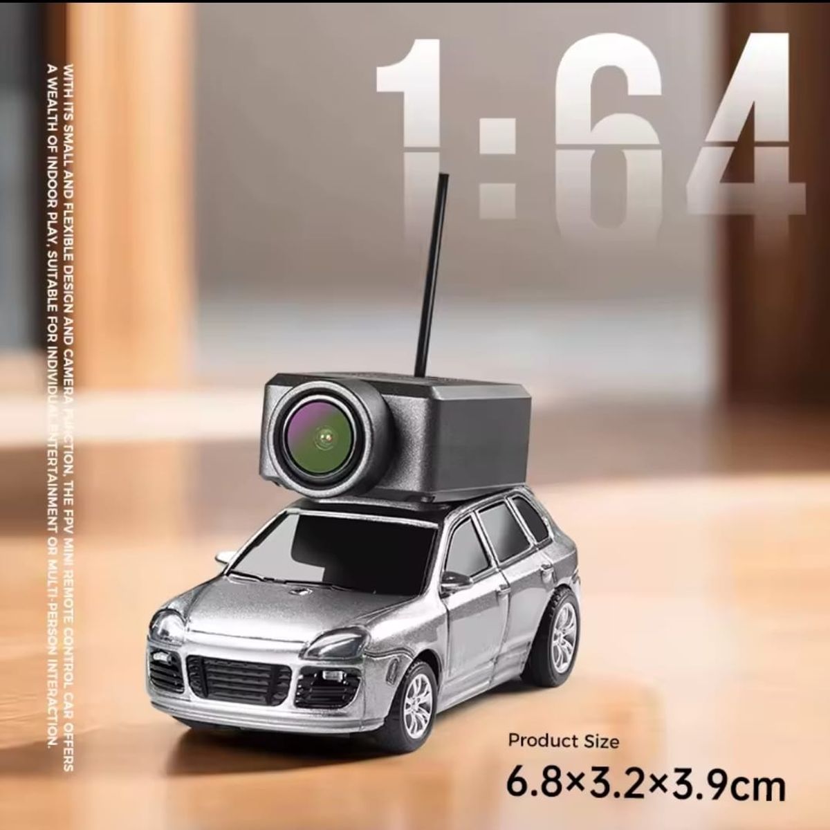 GENERICO - Mini Auto con camara RC escala 1: 64 color Gris