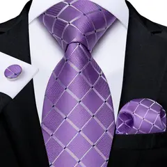 SN SONEC - Set Corbata Hombre Seda con Pañuelo Colleras Modelos Multitono En Caja