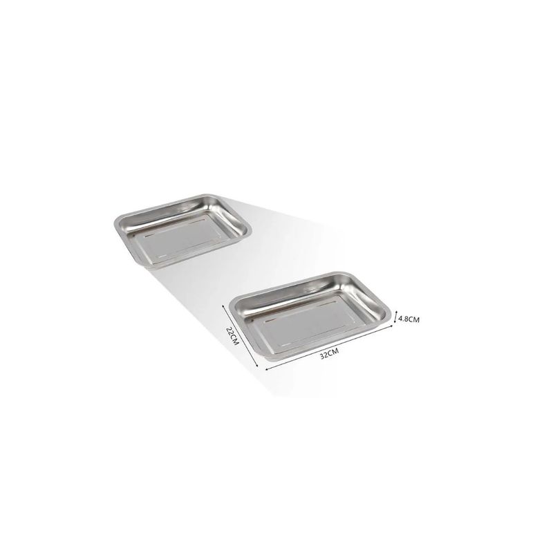 GENERICO - BANDEJA RECTANGULAR DE ACERO INOX 32CM