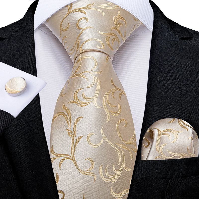 SN SONEC - Set Corbata Hombre Seda con Pañuelo Colleras Modelos Multitono En Caja