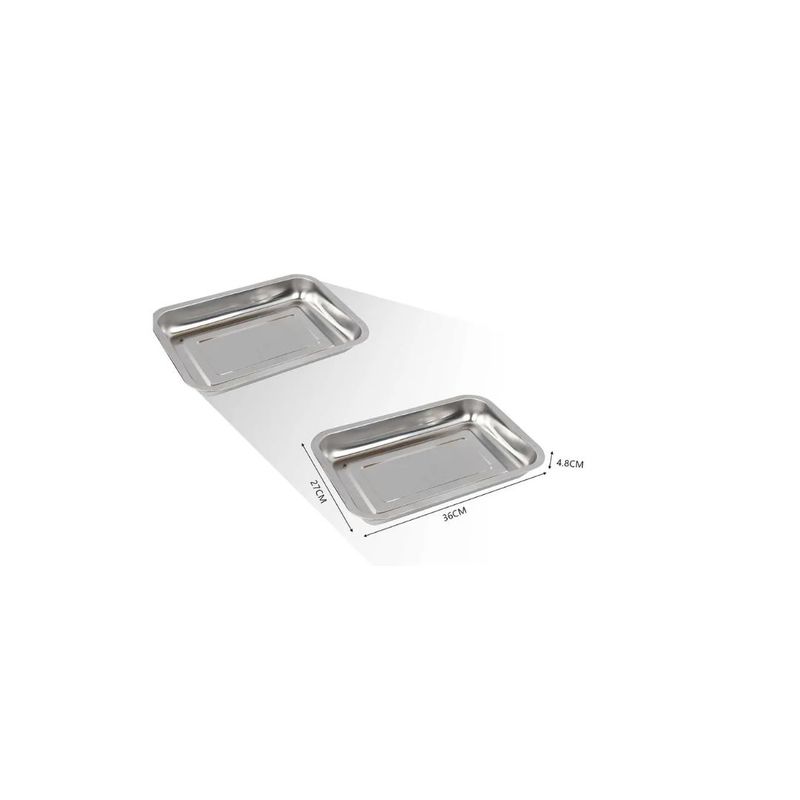 GENERICO - BANDEJA RECTANGULAR DE ACERO INOX 36CM