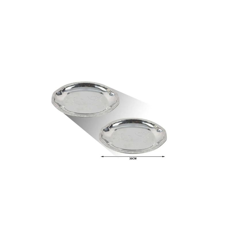 GENERICO - BANDEJA OVALADA DE ACERO INOXIDABLE 30CM