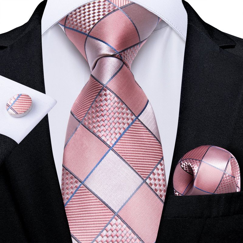 SN SONEC - Set Corbata Hombre Seda con Pañuelo Colleras Modelos Multitono En Caja