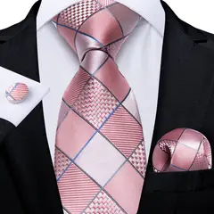 SN SONEC - Set Corbata Hombre Seda con Pañuelo Colleras Modelos Multitono En Caja