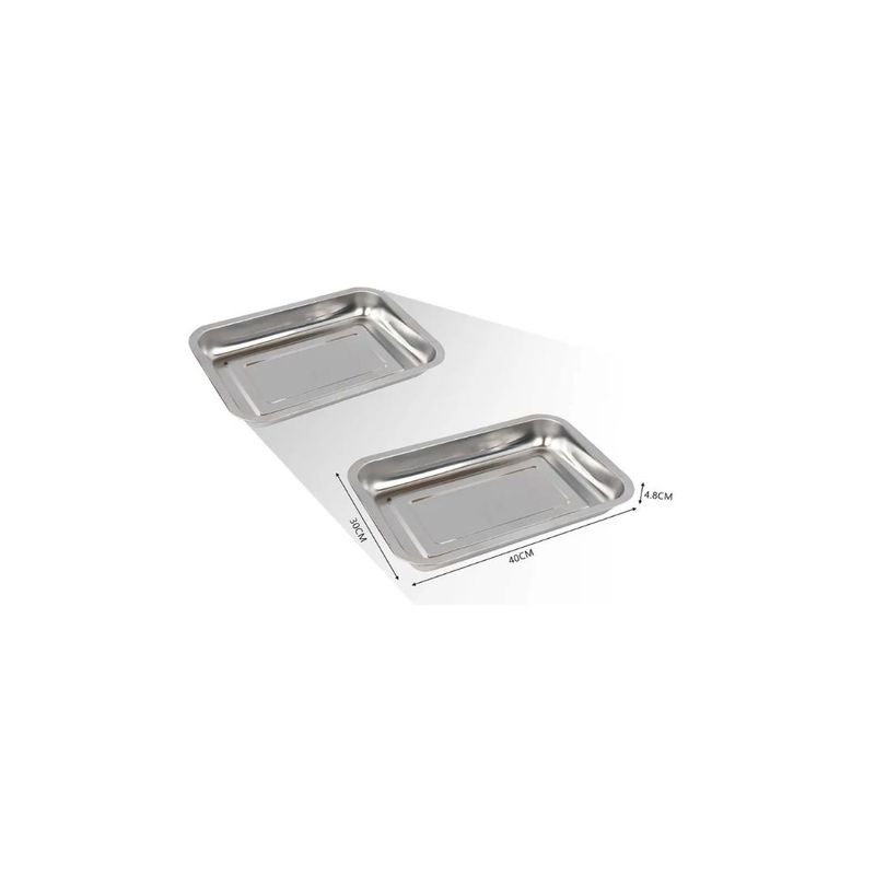 GENERICO - BANDEJA RECTANGULAR DE ACERO INOX 40CM