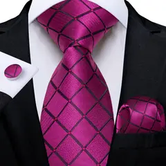 SN SONEC - Set Corbata Hombre Seda con Pañuelo Colleras Modelos Multitono En Caja