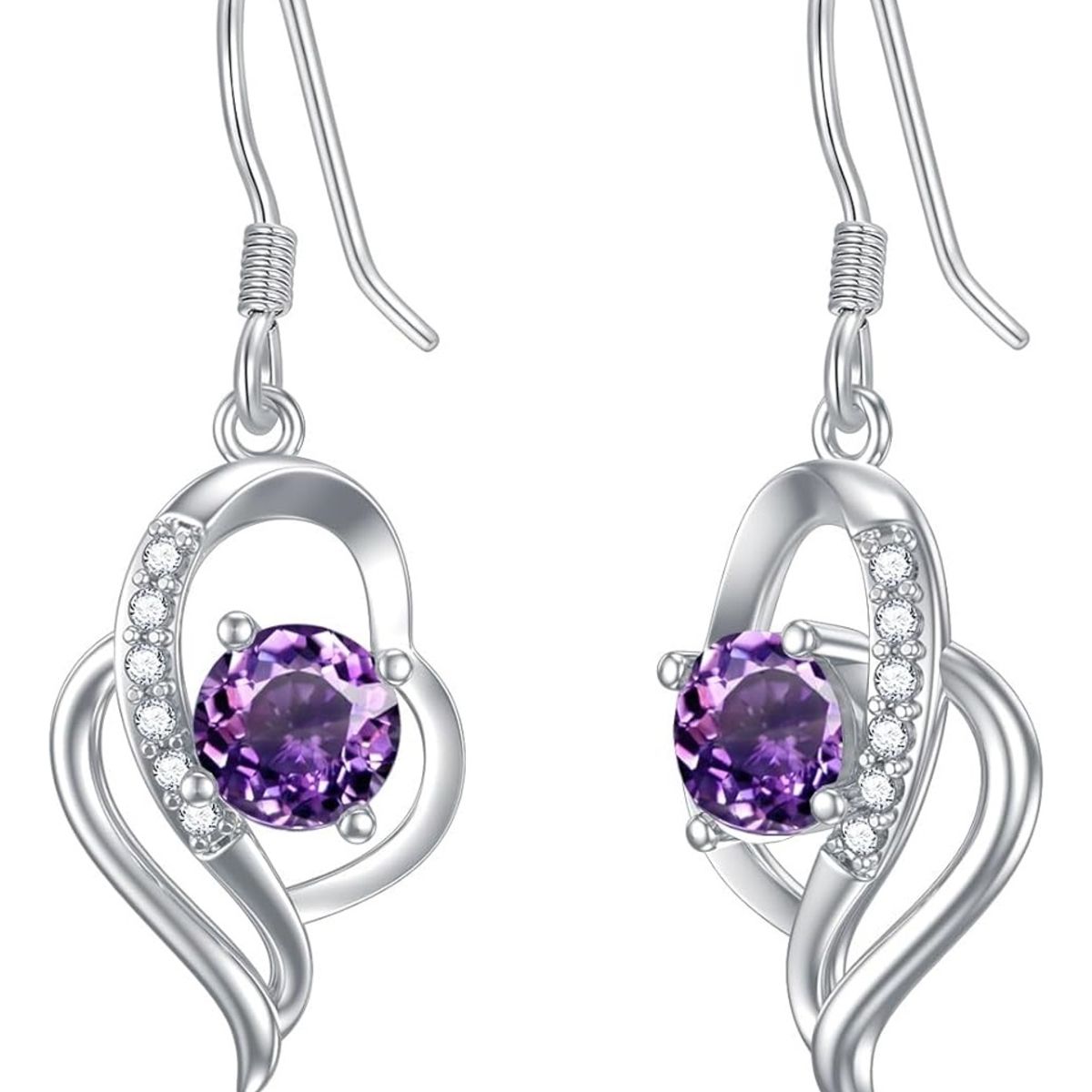 GENERICO - Aros amatista plata 925 joya mujer