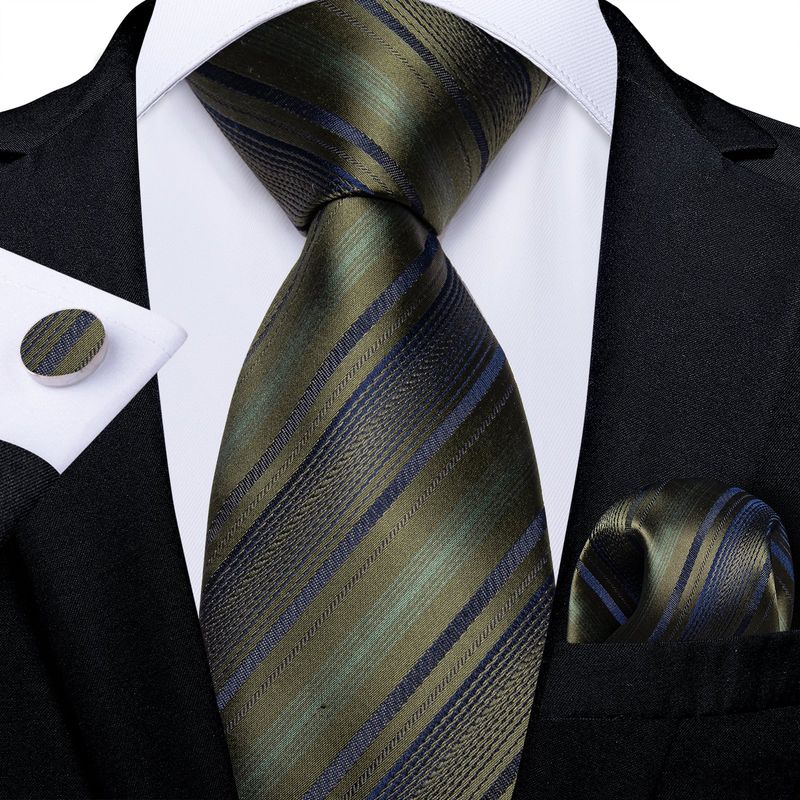 SN SONEC - Set Corbata Hombre Seda con Pañuelo Colleras Modelos Multitono En Caja
