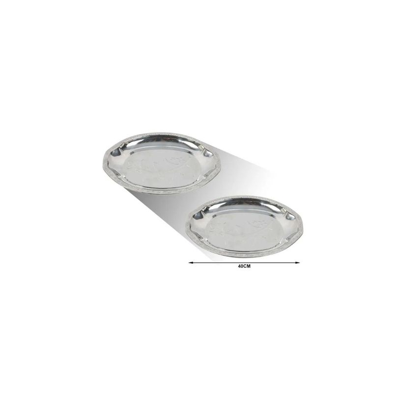 GENERICO - BANDEJA OVALADA DE ACERO INOXIDABLE 40CM