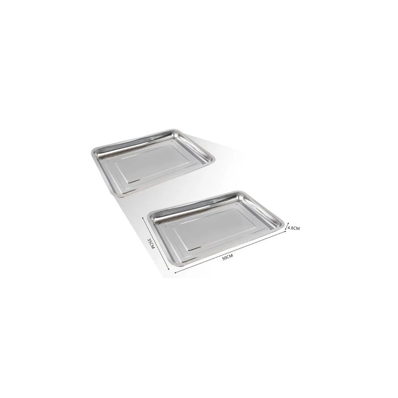 GENERICO - BANDEJA RECTANGULAR DE ACERO INOX 50CM